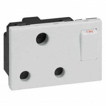 Legrand Arteor 572427 Type Socket Outlet 16A 2Pole And Earth Switched Shuttered 3Modules Soft Aluminium