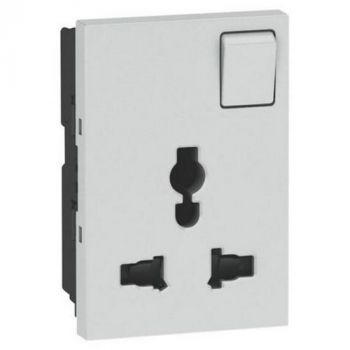 Legrand Arteor 572441 MultiSocket 2Pole And Earth Switched Shuttered 3Modules Soft Aluminium