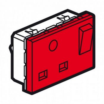 Legrand Arteor 572467 Socket 13A 2Pole And Earth Switched 3Modules Red