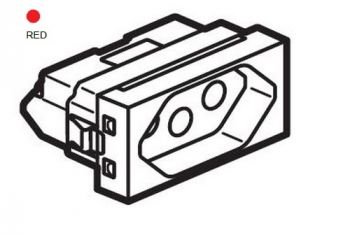 Legrand Arteor 572468 2Pole And Earth Unswitched 1Module Red