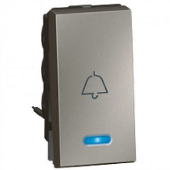 Legrand Arteor 572516 1way PushButton With Locator And Bell Symbol 1Module Magnesium