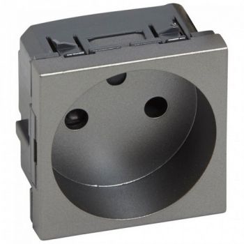 Legrand Arteor 572520 Socket 2P Shuttered 10/16A 2Modules Magnesium
