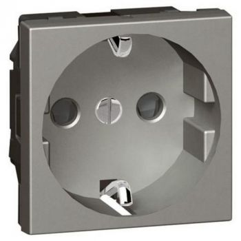 Legrand Arteor 572618 Socket Std 16A 2Pole And Earth Shuttered 2Modules Magnesium
