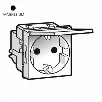 Legrand Arteor 572619 Socket 16A 2Pole And Earth With Cover 2Modules Magnesium