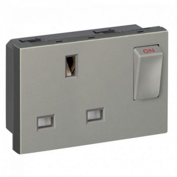 Legrand Arteor 572630 Socket 13A 2Pole And Earth Switched 3Modules Magnesium