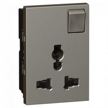 Legrand Arteor 572635 MultiSocket 2Pole And Earth Switched Shuttered 3Modules Magnesium