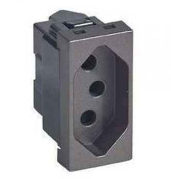 Legrand Arteor 572636 2Pole And Earth Unswitched Socket 1Module Magnesium