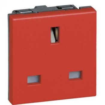 Legrand Arteor 572641 2Pole And Earth Switched Socket Outlet 13A 2Modules Red