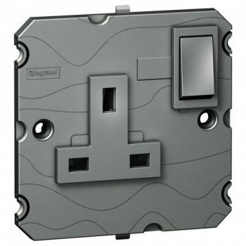 Legrand Arteor 572643 Single Pole Socket 13 A 2Pole And Earth Switched Magnesium