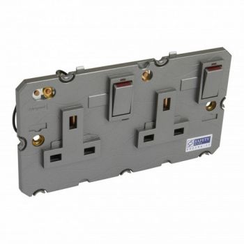 Legrand Arteor 572646 Single Pole Socket 13 A 2Pole And Earth Switched+Neon Magnesium