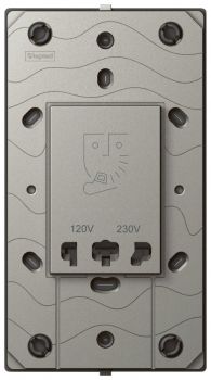 Legrand Arteor 572653 Shaver Socket 230V / 120230V With Earth Connector 3Modules Magnesium