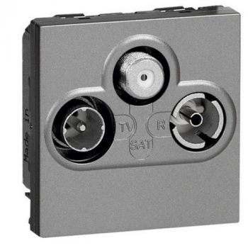 Legrand Arteor 572672 TV-R-SAT Socket Shielded 02400Hz 2Modules Magnesium
