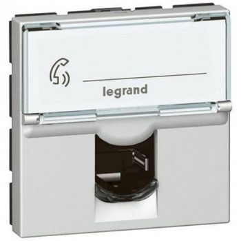 Legrand Arteor 572682 Telephone Socket Rj11 2Modules Soft Aluminium