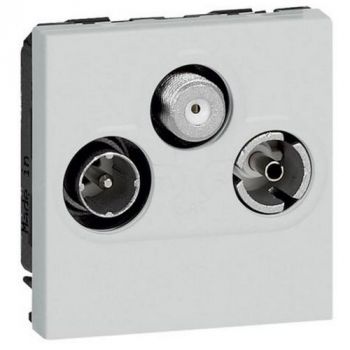 Legrand Arteor 572690 TV Socket TV R Sat Shielded 0 To 2400Hz 2Modules Soft Aluminium