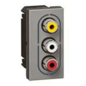 Legrand Arteor 572773 3 X RCA Socket 1Module Magnesium
