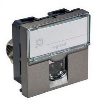 Legrand Arteor 572817 Rj45 Socket Category 6 STP 2Modules Magnesium