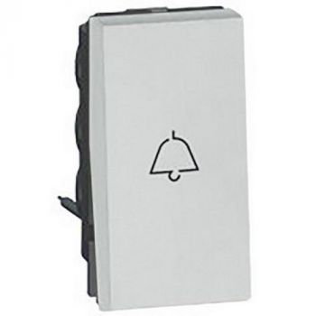 Legrand Arteor 573036 1Way Pushbutton With Bell Symbol 1Module Soft Aluminium