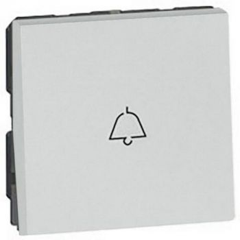 Legrand Arteor 573038 1Way Pushbutton With Bell Symbol 2Modules Soft Aluminium