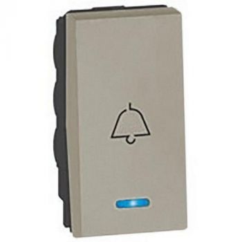 Legrand Arteor 573041 1Way Pushbutton With Locator And Bell Symbol 1Module Champagne