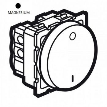 Legrand Arteor 573175 1way Double Pole Switch 20A 250V Round 2Modules Magnesium