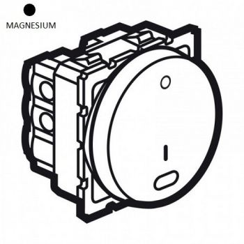 Legrand Arteor 573176 1way Double Pole Switch ArteorWith Indicator 20A 250V Round 2Modules Magnesium