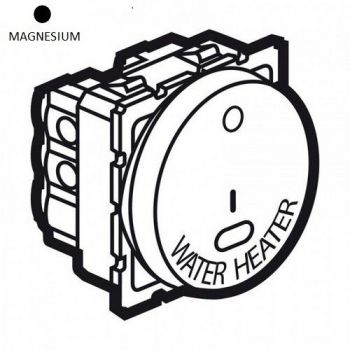 Legrand Arteor 573178 1way Double Pole Switch Ind.+Water Heater Mark.20 AxRound2Modules Magnesium