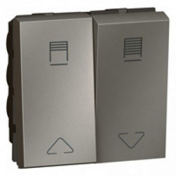 Legrand Arteor 573722 Double Switch For Electric Roller Blinds Control 10A 2Modules Magnesium