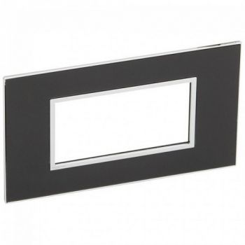 Legrand Arteor 575033 Cover Plate Italian/French/ 4Modules Mirror Black