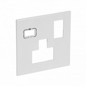 Legrand Arteor 575110 Special Cover Plate For Multi2Pole And Earth Switched Socket Outlet With USB Charger White