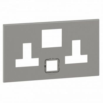Legrand Arteor 575153 Cover Plate For Single Pole Switched Socket Outlet With USB Charger Magnesium