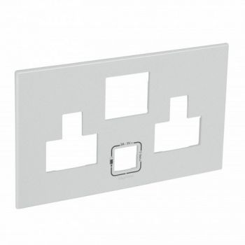 Legrand Arteor 575172 Special Cover Plate For Multi2X2 P+E Switched Socket Outlet With USB Charger Soft Aluminium