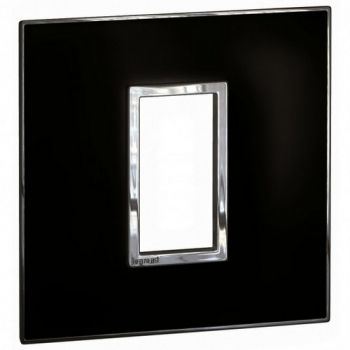 Legrand Arteor 575203 Cover Plate 1Module 3X3 Mirror Black