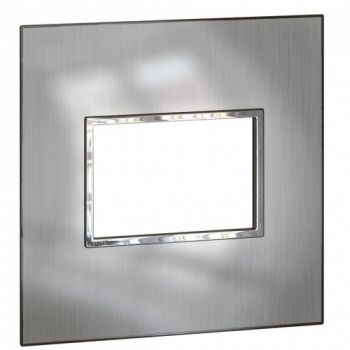Legrand Arteor 575286 Cover Plate 3Modules 4X4 Stainless Steel