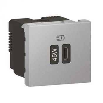 Legrand Arteor 575484 USB Charger 2Mod 45W Type C Power Delivery Soft Aluminium