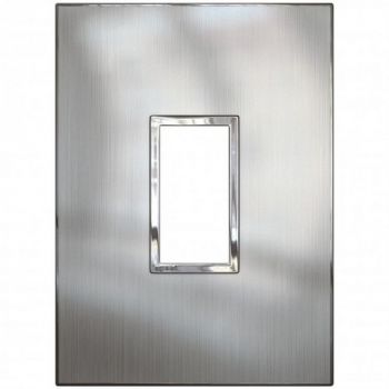 Legrand Arteor 576726 Cover Plate 1 Vertical Modules 2X4 Stainless Steel