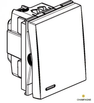 Legrand Ysalis 701113 2way Switch With 1.5 Module And Fluo Champagne