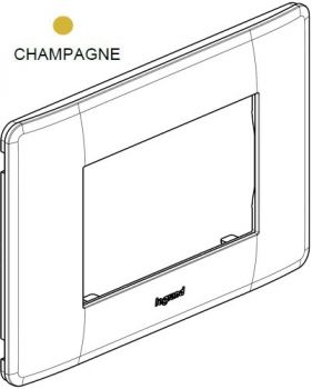 Legrand Ysalis 701138 2X4 Horizontal Cover Plate For 3Module Mechanisms Champagne