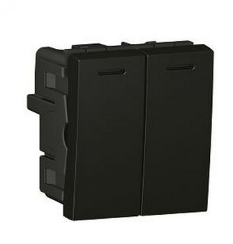 Legrand Ysalis 701316 OneWay Switch With 1.5 Module 2 Mechanisms Black