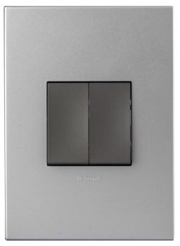 Legrand Arteor P2DSMSA 2Lever Bell/Dimmer Press 2X4 Soft Aluminium/Magnesium 