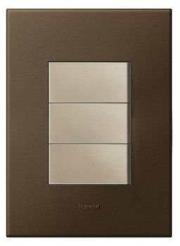 Legrand Arteor P324CHBR 3Lever 1way Switch 2X4 Dark Bronze/Champagne