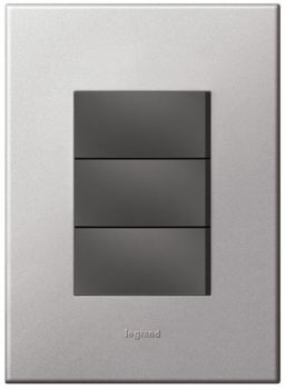 Legrand Arteor P324MSA 3Lever 1way Switch 2X4 Soft Aluminium/Magnesium 