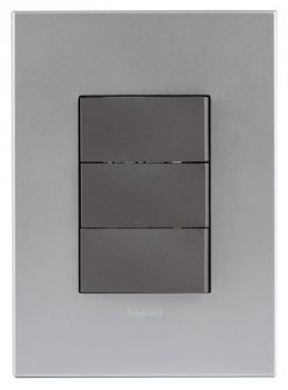 Legrand Arteor P3DSMSA 3Lever Bell/Dimmer Press 2X4 Soft Aluminium/Magnesium 