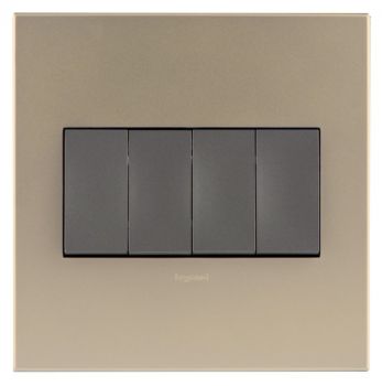 Legrand Arteor P444MCH 4Lever 1way Switch 4X4 Champagne/Magnesium