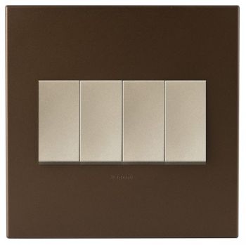 Legrand Arteor P44CHBR 4Lever 1way Switch 4X4 Dark Bronze/Champagne