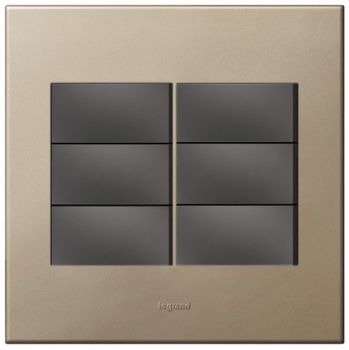 Legrand Arteor P644MCH 6Lever 1way Switch 4X4 Champagne/Magnesium