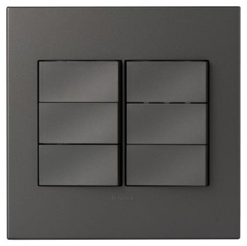 Legrand Arteor P644MM 6Lever 1way Switch 4X4 Magnesium
