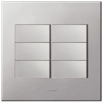 Legrand Arteor P644SASA 6Lever 1way Switch 4X4 Soft Aluminium