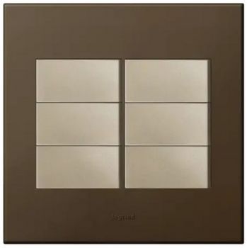 Legrand Arteor P664CHBR Arteor 6 Lever 1 Way Switch 4X4 Bronze/ Champagne
