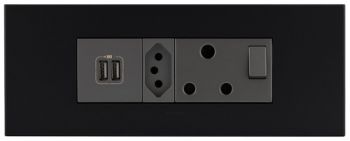 Legrand Arteor PA6MODBMGP 6Module Power Cluster Including Double TypeA USB And and New Socket s Graphite