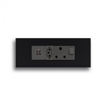 Legrand Arteor PA6MODBMM 6Module Power Cluster Including Double TypeA USB And and New Socket s Magnesium